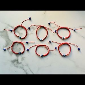 Red Adjustable Evil Eye Knot Bracelet